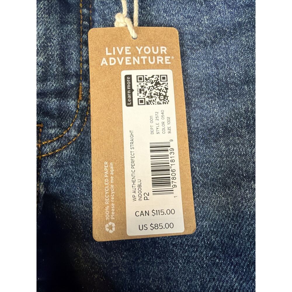 Eddie Bauer Authentic Voyager High Rise Straight Jeans Size P2 NWT 85.00 - Picture 4 of 9